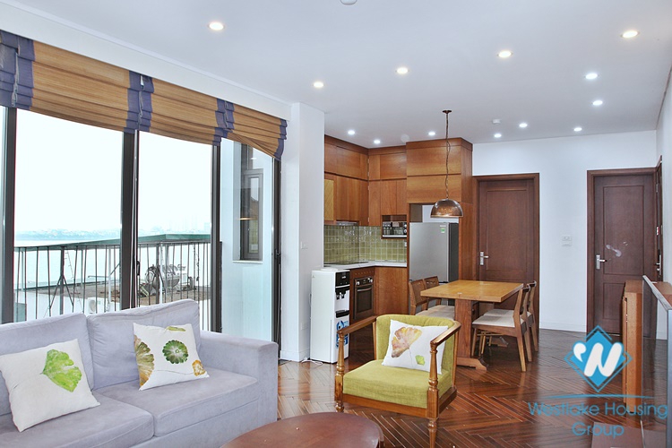 Lake view two bedrooms apartment for lease in Xom Phu, Dang Thai Mai area